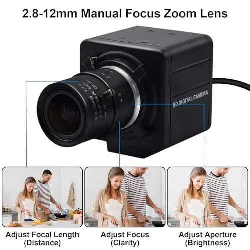 MMlove 8MP USB Camera 2.8-12mm Manual Focus 4X Optical Zoom | 8MP UltraHD Support for PC Raspberry Pi thumbnail 4