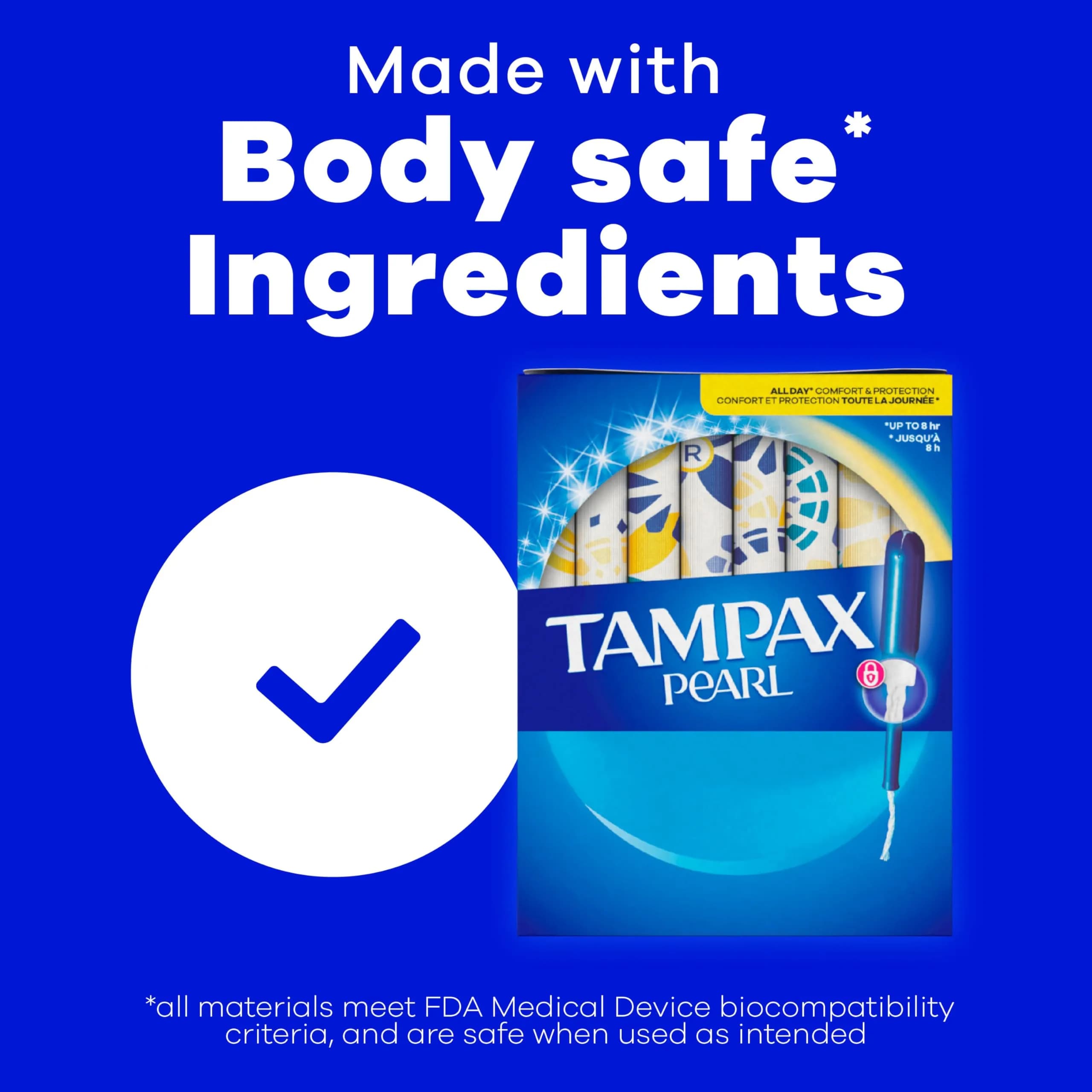 Tampax Pearl Tampons with Leak-Proof Braid, Lightweight/Regular/Super Absorbent, Unscented (Pack of 64) - view 6