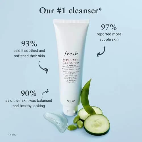 Fresh Soy Face Cleanser Gel 249ml (8.4 Fl Oz) | Gentle, Makeup Removing, Hydrating thumbnail 5