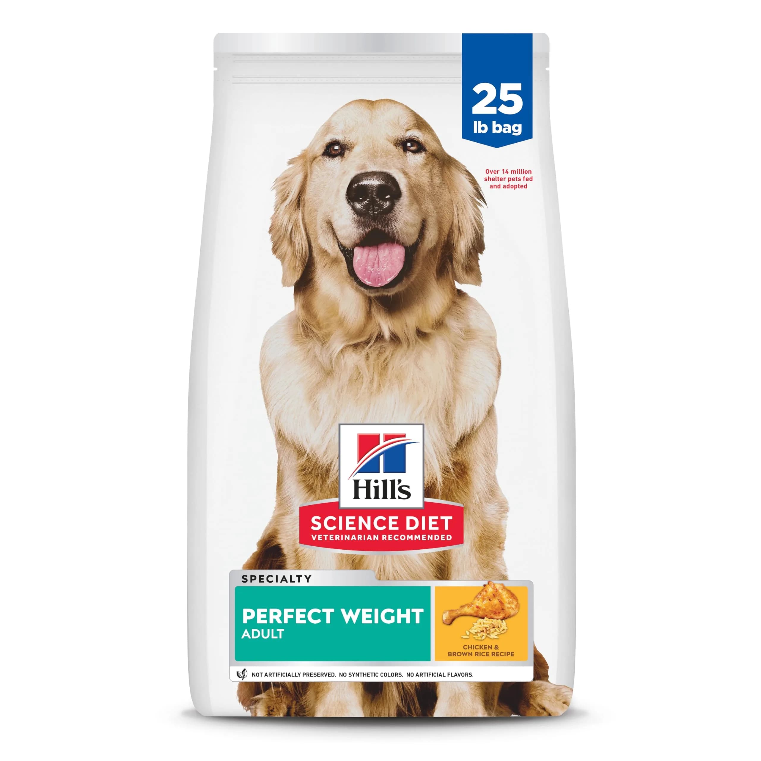 Hill's Science Diet Adult Perfect Weight Chicken & Brown Rice Dry Dog Food 11.34 kg (25 lb) | Clinically Proven Weight Management - main product image