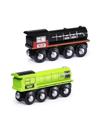 SainSmart Jr. Wooden Train Set Accessories Magnetic Toy Cars 10 PCS | Compatible with Major Brands thumbnail 6