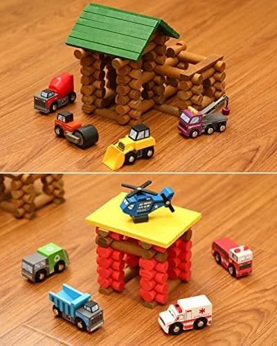 SainSmart Jr. Wooden Train Set Accessories Toy Cars (10 PCS) - 16.6cm x 23.7cm x 5.9cm | Compatible with Major Brands thumbnail 5