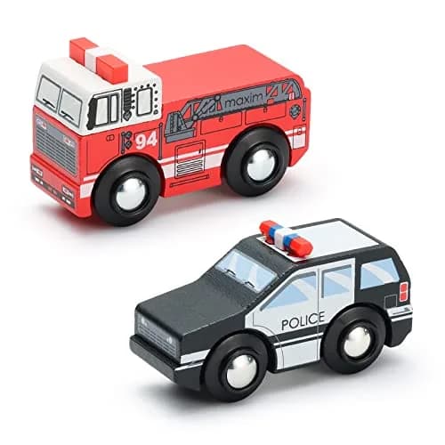 SainSmart Jr. Wooden Train Set Accessories Toy Cars (10 PCS) - 16.6cm x 23.7cm x 5.9cm | Compatible with Major Brands thumbnail 6