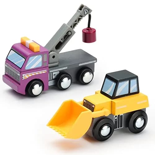 SainSmart Jr. Wooden Train Set Accessories Toy Cars (10 PCS) - 16.6cm x 23.7cm x 5.9cm | Compatible with Major Brands thumbnail 7