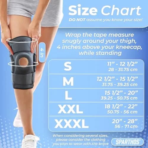 Sparthos Hinged Knee Brace XXX-Large | FDA Approved Orthopedic Brace for Meniscus Tear Support thumbnail 5
