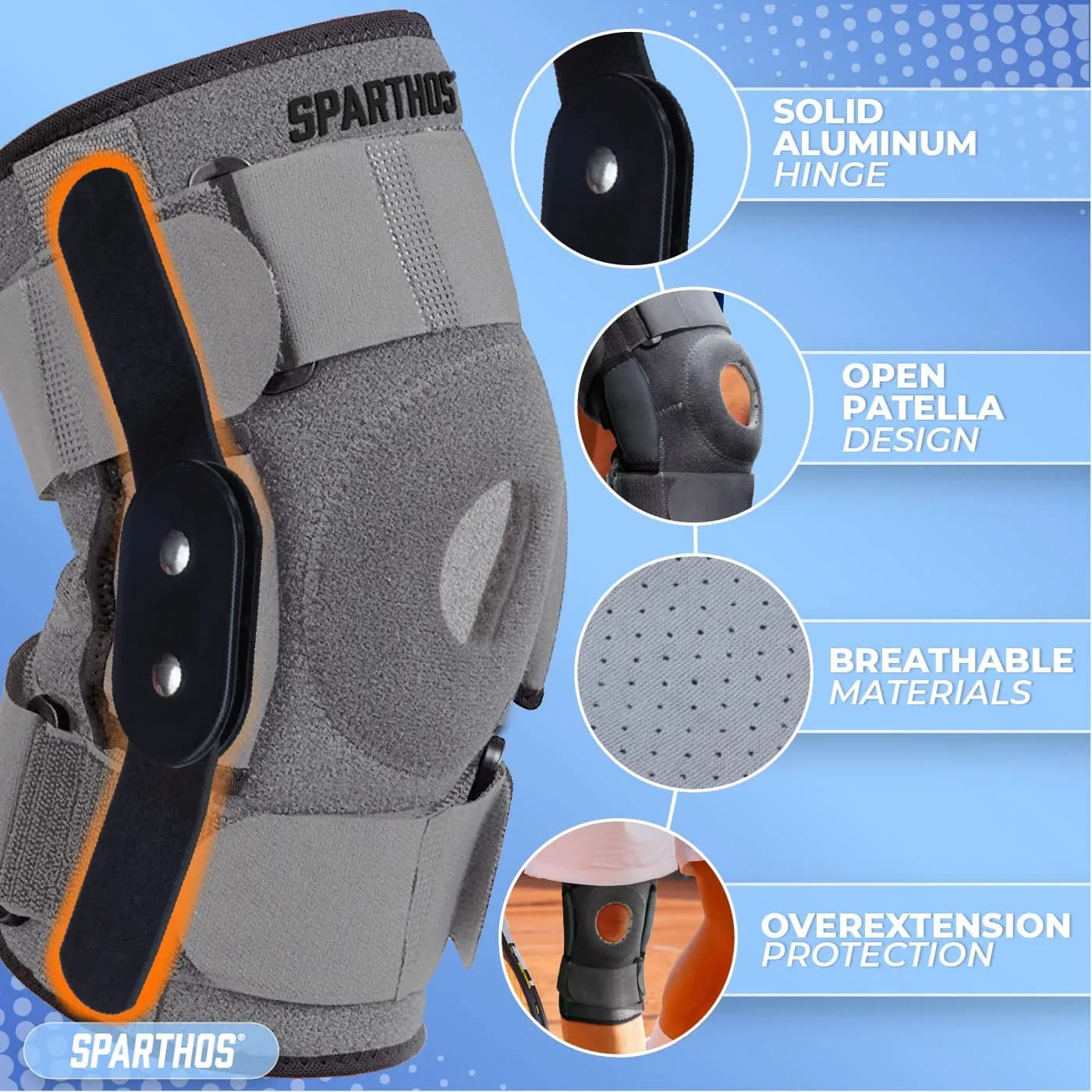 Sparthos Hinged Knee Brace XXX-Large | FDA Approved Orthopedic Brace for Meniscus Tear Support - view 4