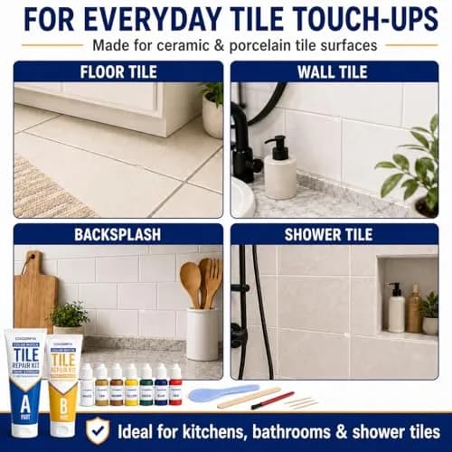 cocomfix Tile Repair Kit, Porcelain & Ceramic Chip, Crack & Hole Filler (231g / 8.15 oz) | USA-Sourced for Seamless DIY Restoration thumbnail 5