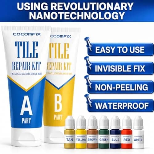 cocomfix Tile Repair Kit, Porcelain & Ceramic Chip, Crack & Hole Filler (231g / 8.15 oz) | USA-Sourced for Seamless DIY Restoration thumbnail 7