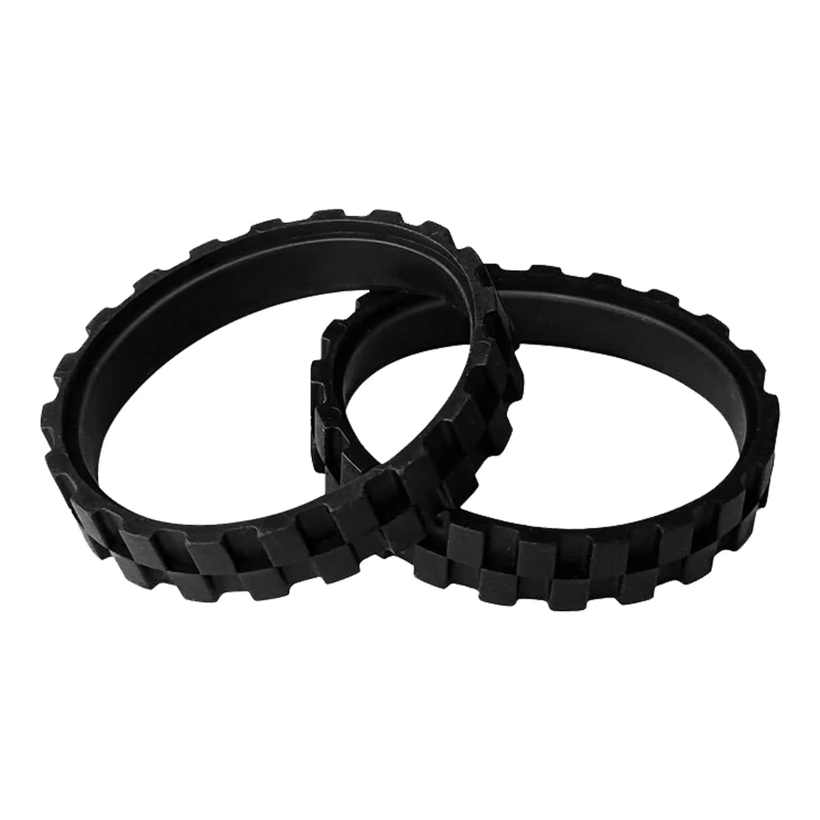 HMHAMA Black Rubber Robotic Vacuum Tires | 2-Pack for Roborock S5 T6 T7 Mijia 1S - main product image