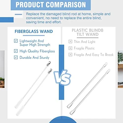 Bokon Fiberglass Replacement Blind Wand 12 Inch | Easy Hook Handle for Horizontal Blinds thumbnail 4