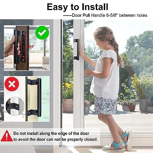 Young Dance Aluminum Sliding Door Handle - 8" Glass Door Pull Fits 6-5/8" Mounting Holes | Perfect for Patio & Glass Doors thumbnail 4