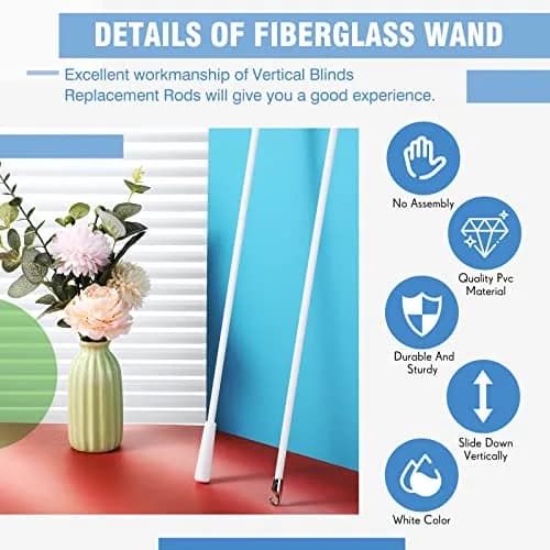 Bokon Fiberglass Blind Wand Replacement 24 Inch | Easy Hook Handle for Horizontal Blinds thumbnail 5