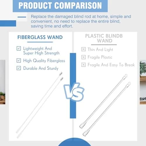 Bokon Fiberglass Blind Wand Replacement 24 Inch | Easy Hook Handle for Horizontal Blinds thumbnail 3