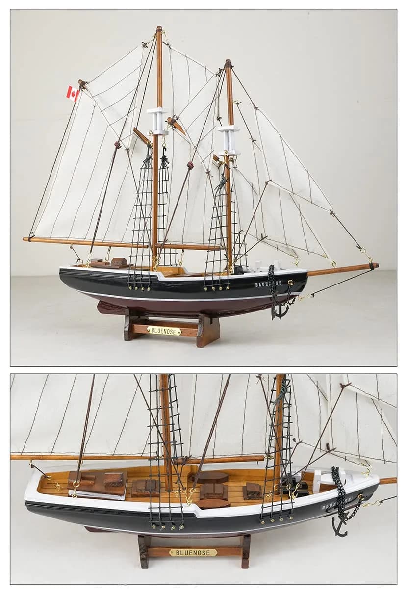 SAILINGSTORY Bluenose Wooden Sailboat Model Ship 43.18cm (17"L x 3"W x 14.20"H) | 1:110 Scale Replica - view 3