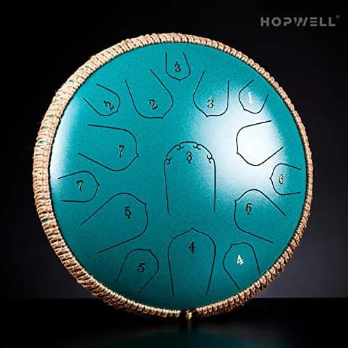 HOPWELL Steel Tongue Drum 15 Note 14 Inch | Hand Pan Percussion Instrument with Music Book & Carry Bag thumbnail 2