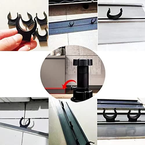 UtySty Cabinet Toe Kick Clips 10 Pack | Black Plastic Fastener Bracket for Adjustable Furniture Legs thumbnail 6