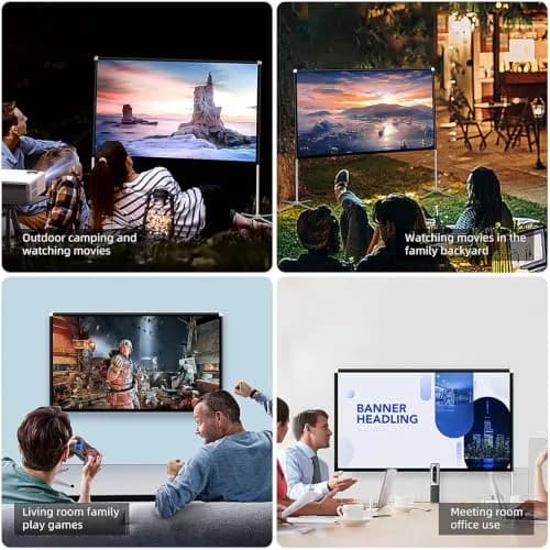 AODIOU Portable Projector Screen 60 Inch 16:9 | Wrinkle-Free Lightweight with Stand thumbnail 7