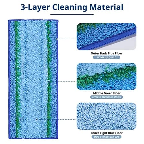 LINNIW M6 Wet Mopping Pads for iRobot Braava Jet m6 Robot Mop, 6 Pack Blue Rectangular thumbnail 2