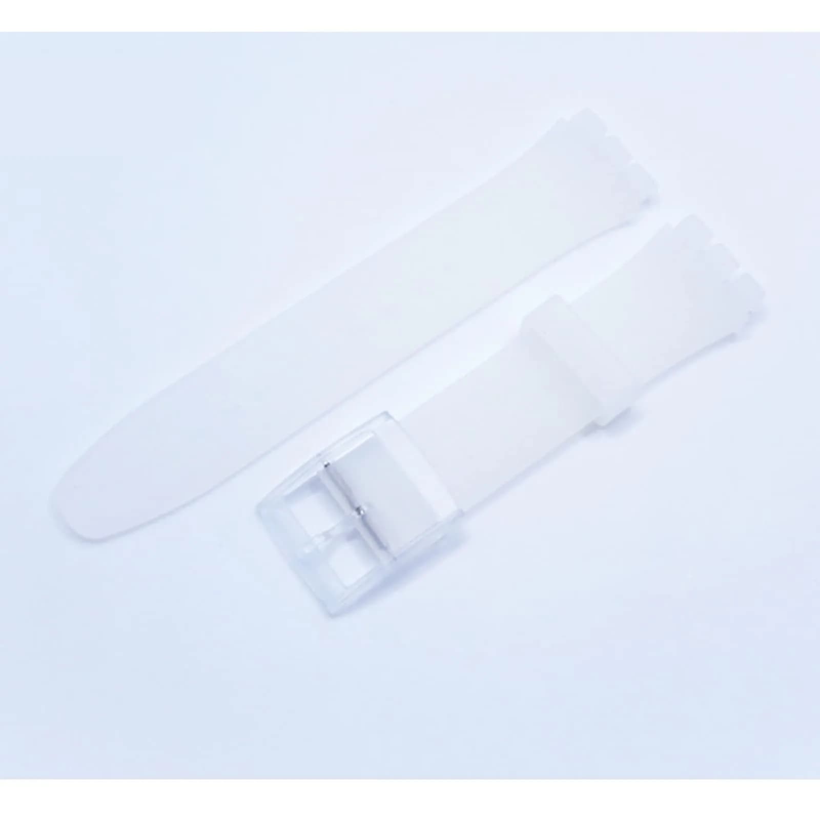 Lijinlan ClearWhite Silicone Watch Band for Swatch 20mm | Waterproof & Breathable Replacement Strap - view 8