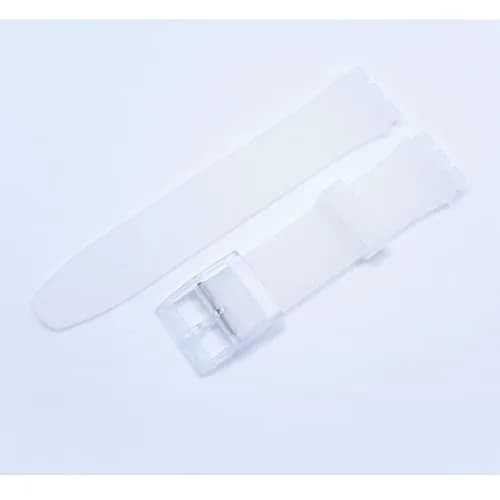 Lijinlan ClearWhite Silicone Watch Band for Swatch 20mm | Waterproof & Breathable Replacement Strap thumbnail 8