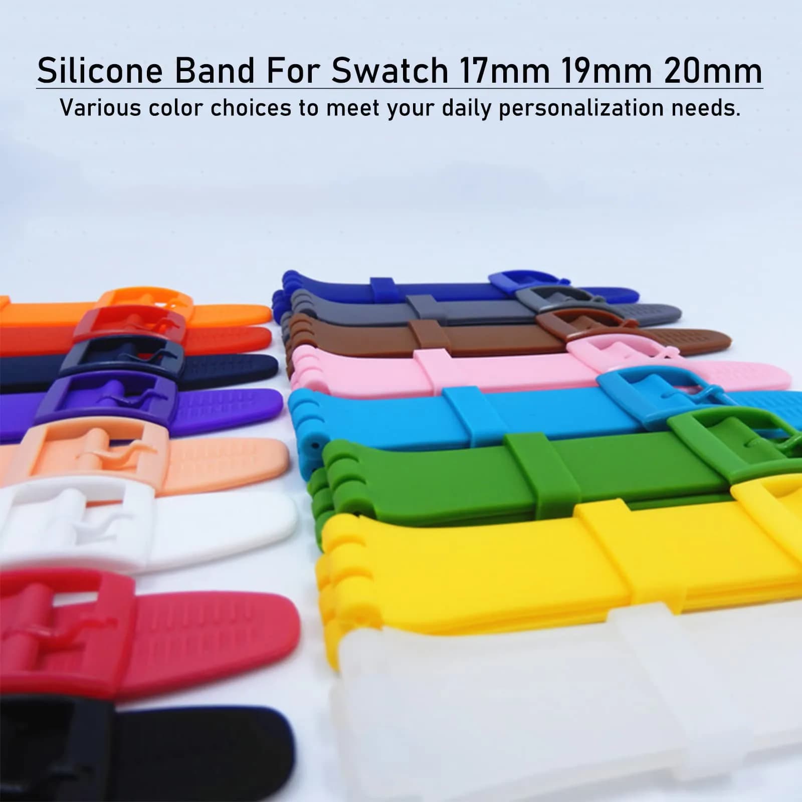 Lijinlan ClearWhite Silicone Watch Band for Swatch 20mm | Waterproof & Breathable Replacement Strap - view 9