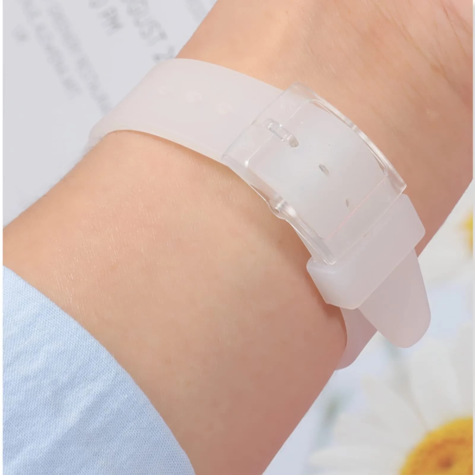 Lijinlan ClearWhite Silicone Watch Band for Swatch 20mm | Waterproof & Breathable Replacement Strap - view 2