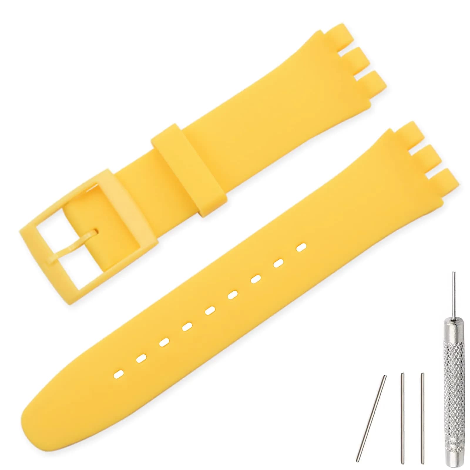 Lijinlan Replacement Silicone Band for Swatch 17mm Watch Strap | Waterproof & Breathable for Men & Women - main product image