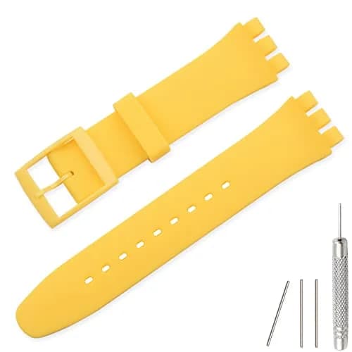 Lijinlan Replacement Silicone Band for Swatch 17mm Watch Strap | Waterproof & Breathable for Men & Women thumbnail 1
