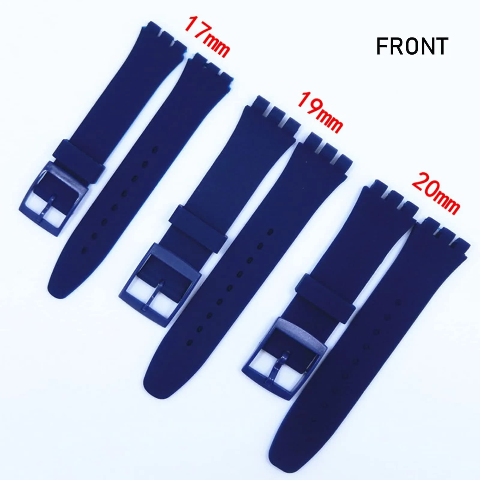 Lijinlan Navy 20mm Replacement Silicone Watch Band for Swatch (19mm Lug Width) - view 3