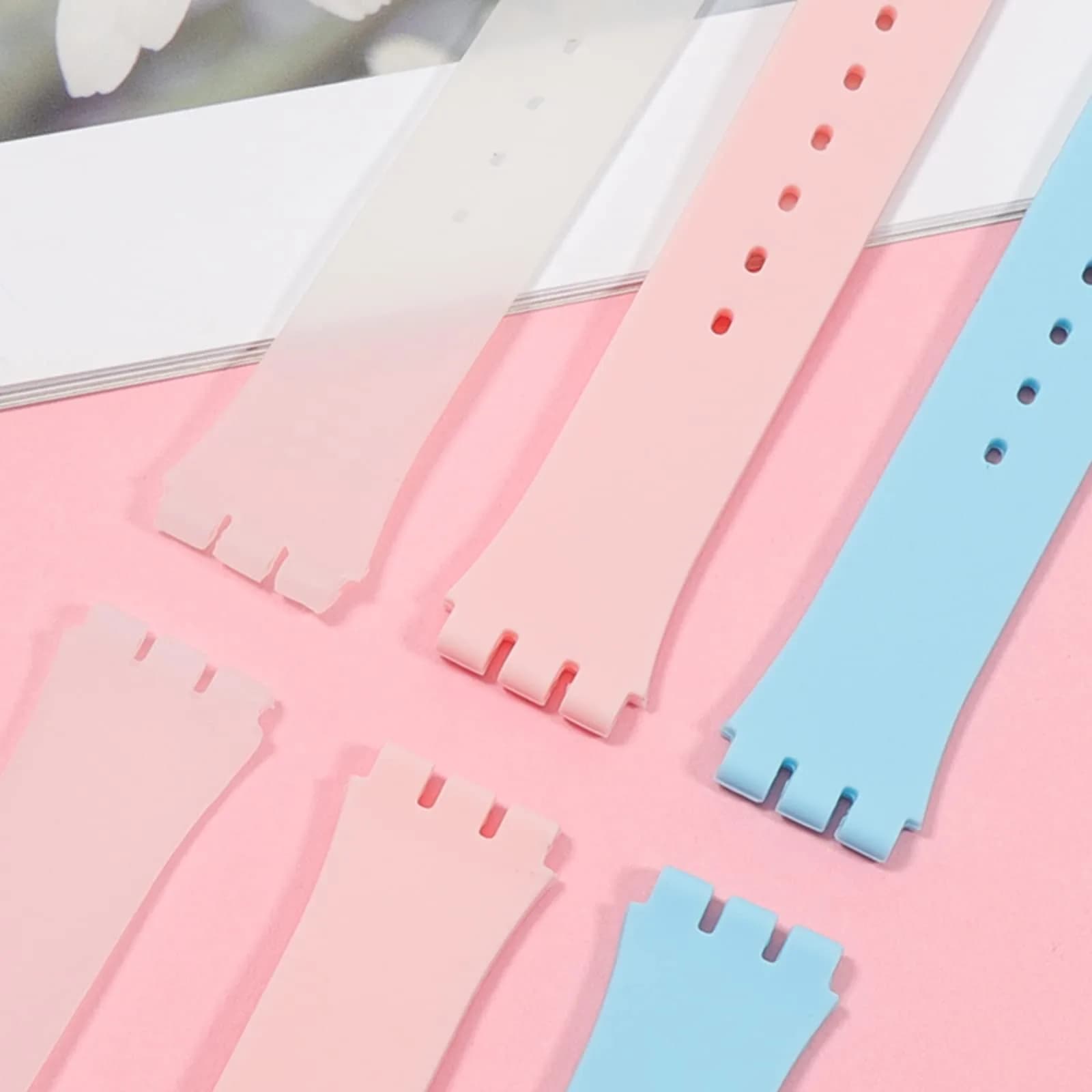 Lijinlan ClearWhite Silicone Replacement Watch Band for Swatch - 17mm Lug Width - view 4