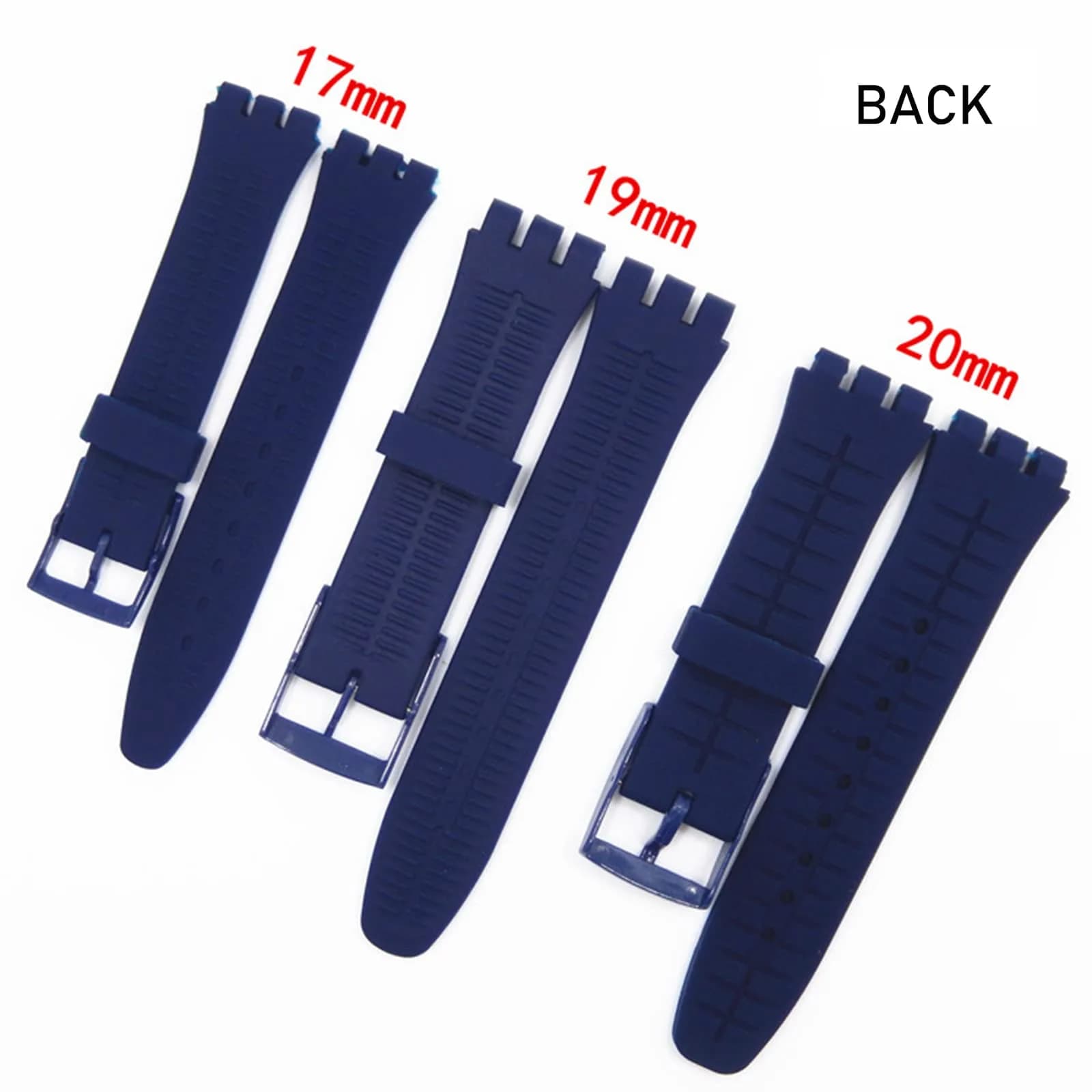 Lijinlan Replacement Silicone Watch Band for Swatch - Navy, 17mm Lug Width - view 3