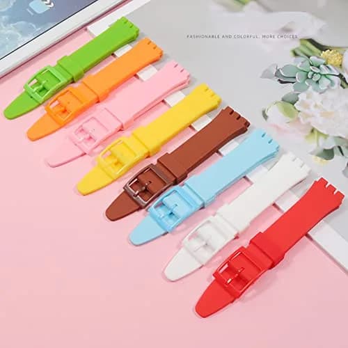 Lijinlan Replacement Silicone Band for Swatch 17mm Watch Strap | Waterproof & Breathable thumbnail 4