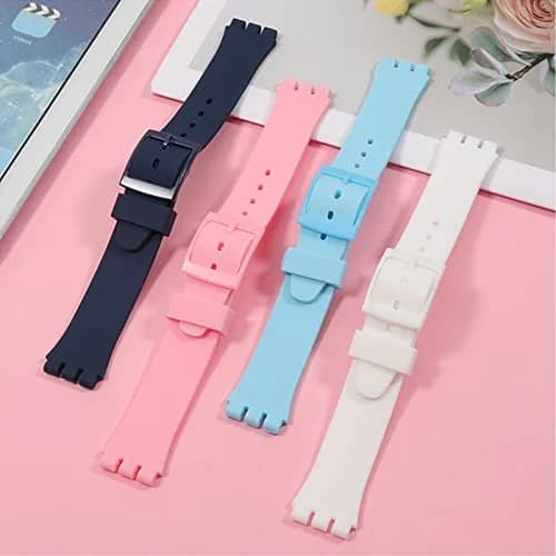 Lijinlan Replacement Silicone Band for Swatch 17mm Watch Strap | Waterproof & Breathable thumbnail 5
