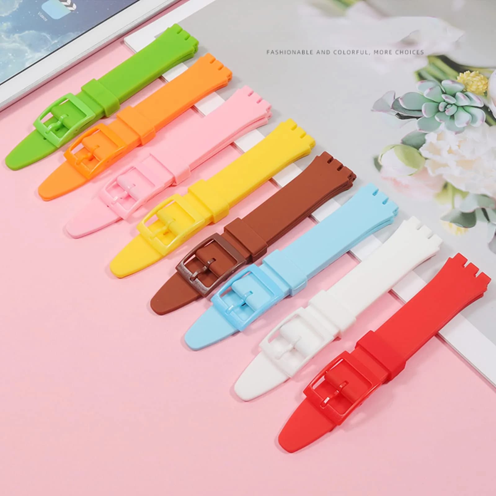 Lijinlan Replacement Silicone Band for Swatch 17mm Watch Strap | Waterproof & Breathable - view 4