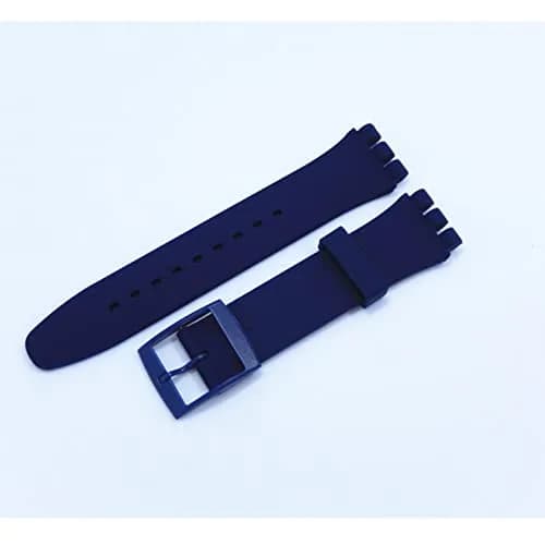 Lijinlan Navy Blue Silicone Replacement Watch Band for Swatch (19mm Lug Width) thumbnail 4