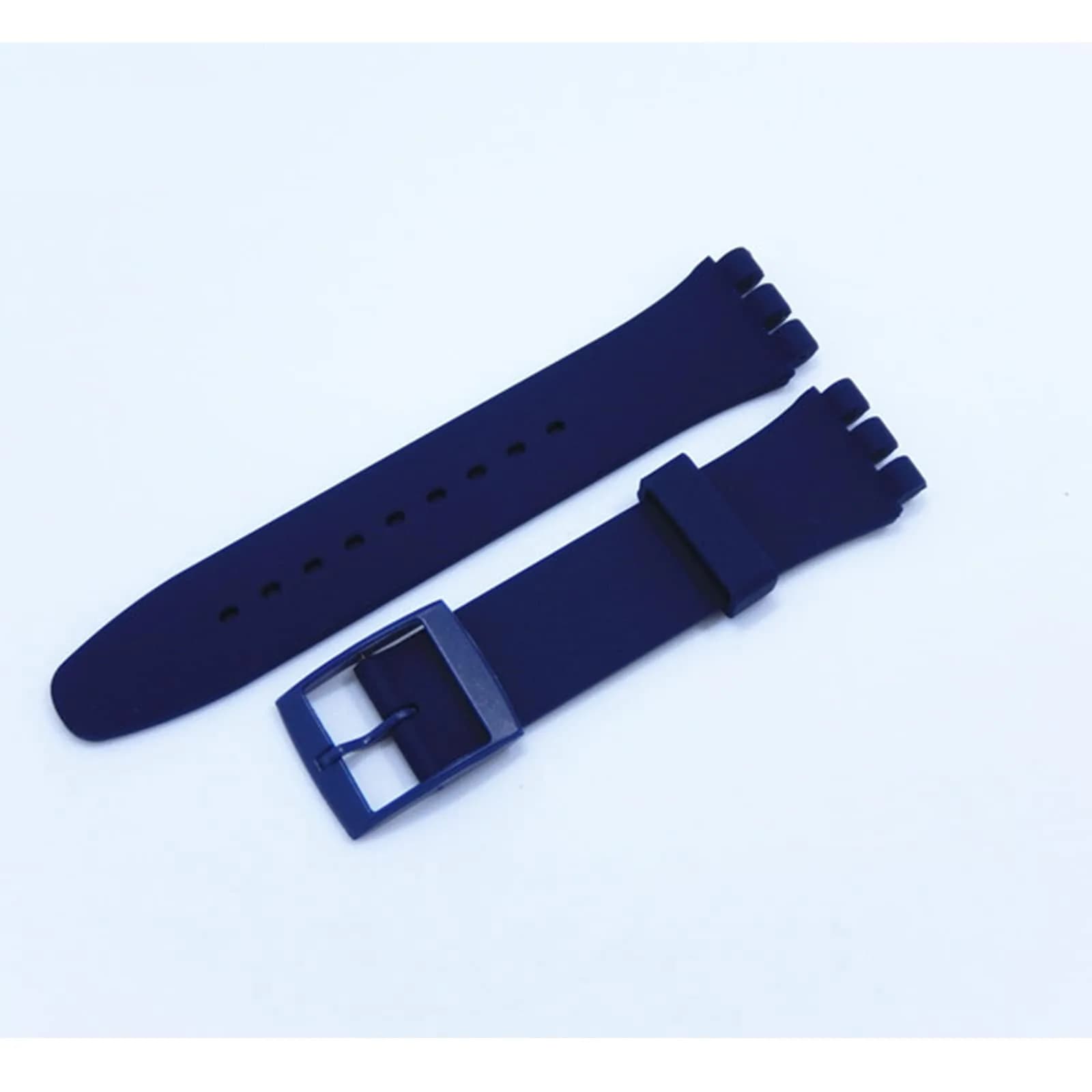 Lijinlan Navy Blue Silicone Replacement Watch Band for Swatch (19mm Lug Width) - view 4