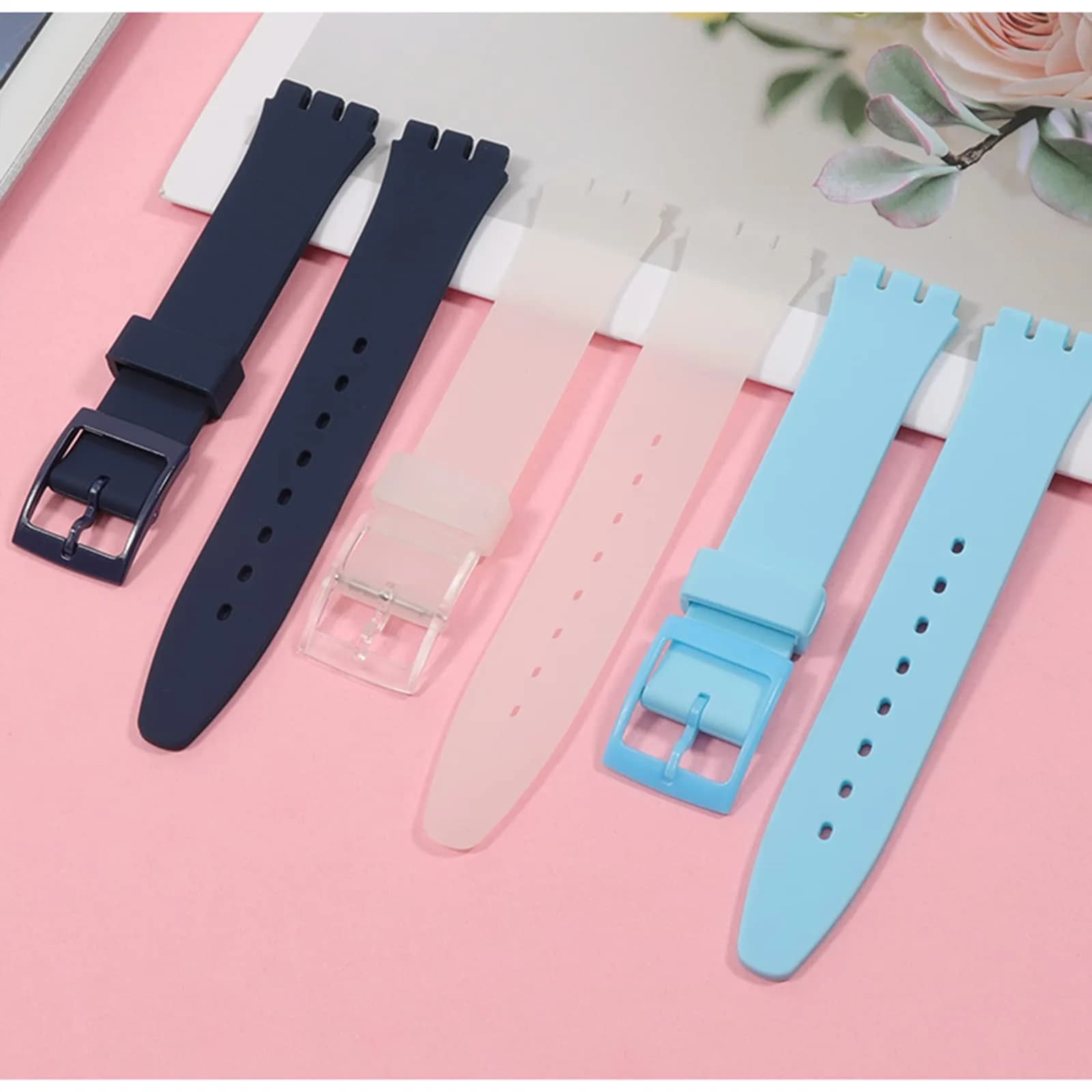 Lijinlan Replacement Silicone Watch Band for Swatch - LightBlue, 20mm - view 4