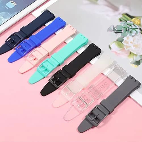 Lijinlan Replacement Silicone Watch Band for Swatch 19mm (DarkBlue) | Waterproof & Durable Wristband thumbnail 5