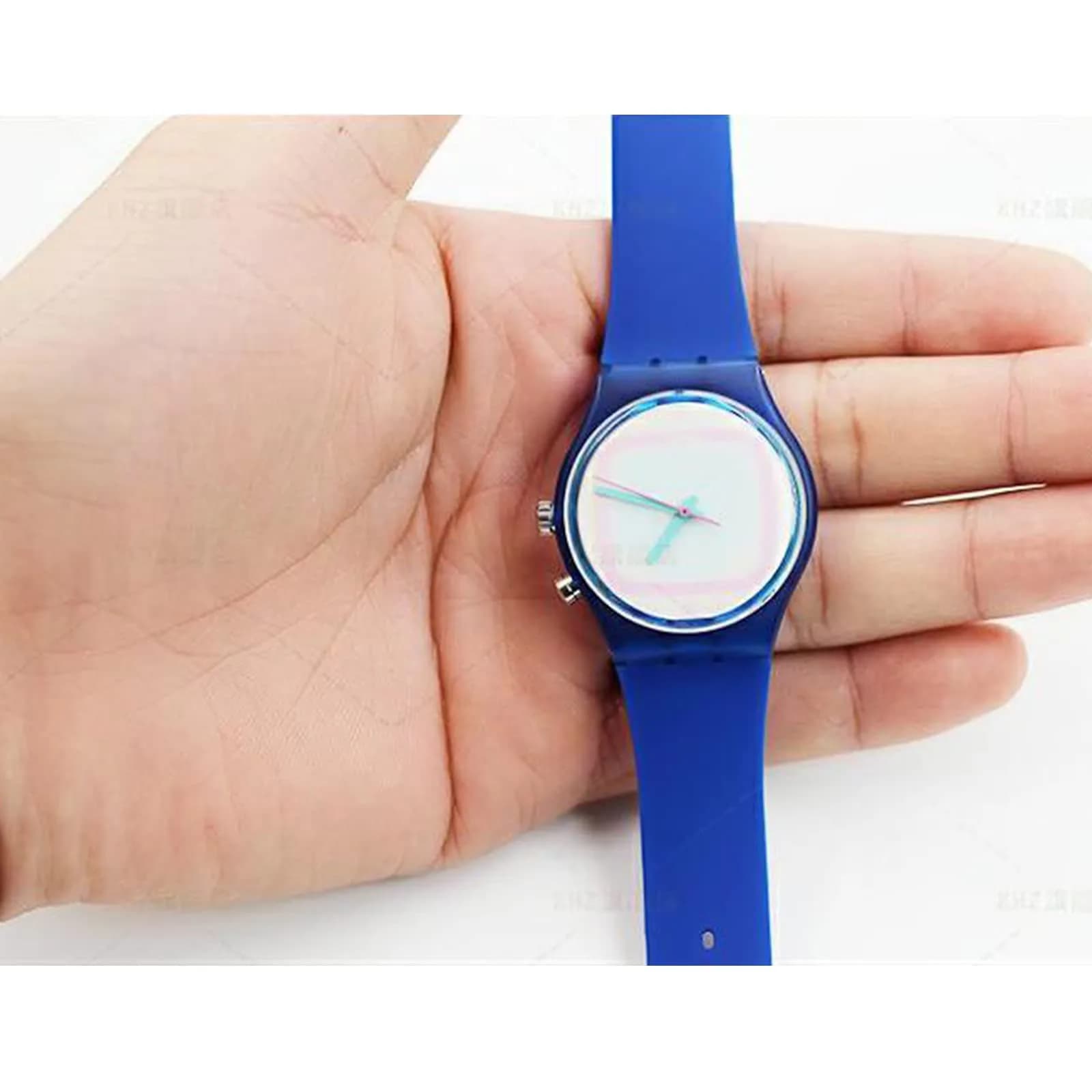 Lijinlan Replacement Silicone Watch Band for Swatch 19mm (DarkBlue) | Waterproof & Durable Wristband - view 3
