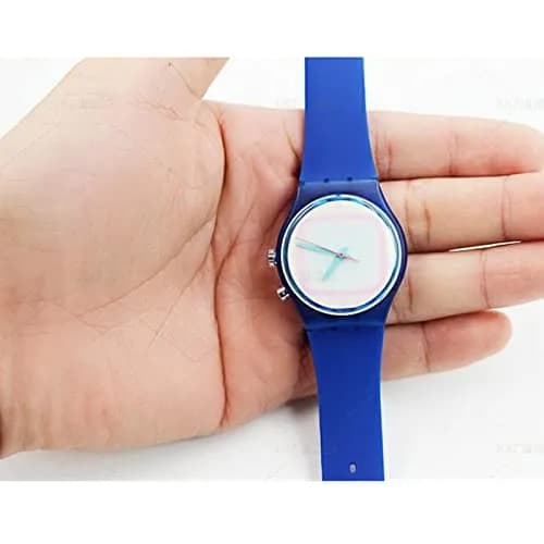 Lijinlan Replacement Silicone Watch Band for Swatch 19mm (DarkBlue) | Waterproof & Durable Wristband thumbnail 3