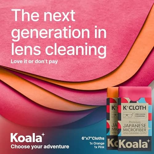 Koala Lifestyle Microfiber Cleaning Cloths | Japanese Microfiber | Pink & Orange (2-Pack, 9.5cm x 9.5cm) thumbnail 6