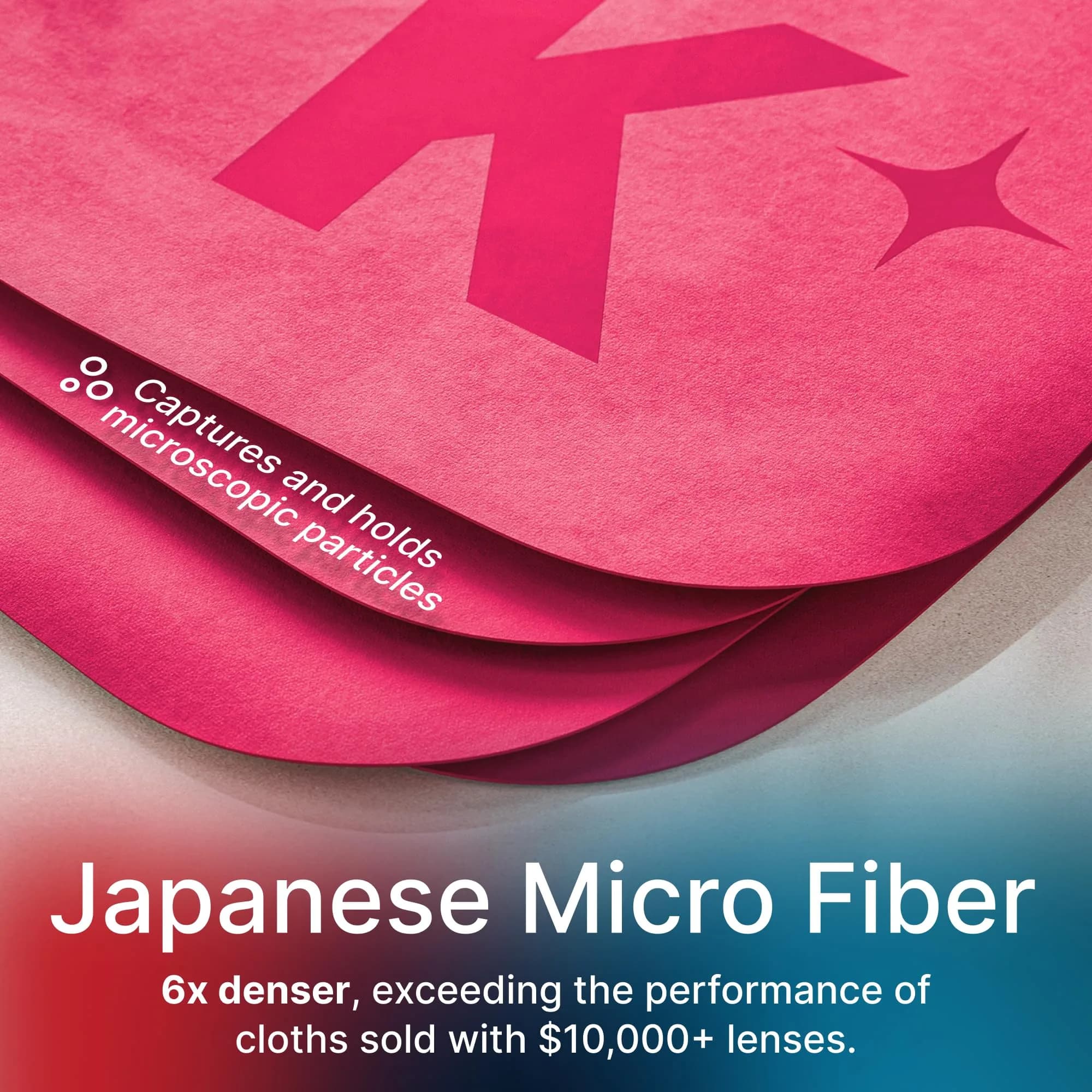 Koala Lifestyle XL Pink & Orange Microfiber Cleaning Cloths (3-Pack) | Japanese Microfiber for Lenses - view 3