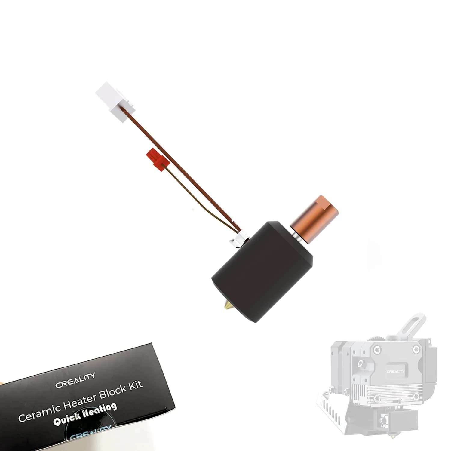 Lokkr Sprite Extruder Ceramic Heating Kit 300℃ 60W | High-Temp Brass Nozzle & Bimetal Heatbreak
