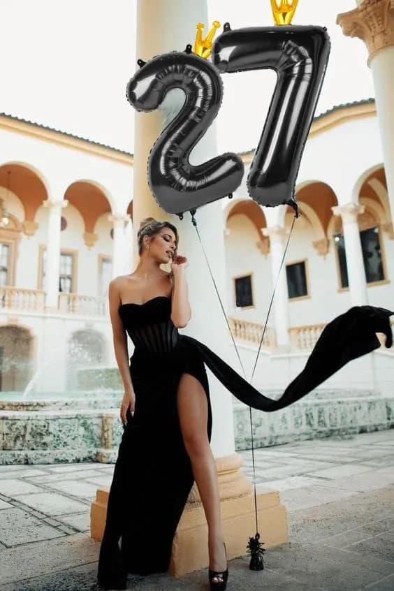 IWERP Black Crown 2 Balloon - 40 Inch Number Balloon | 2nd Birthday Decorations thumbnail 8