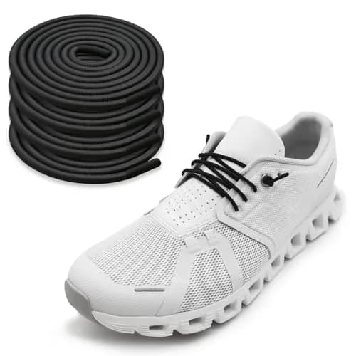 NDTEZUGT Elastic Shoe Laces for Sneakers | No Tie, 24" Black-3, 2 Pairs thumbnail 1