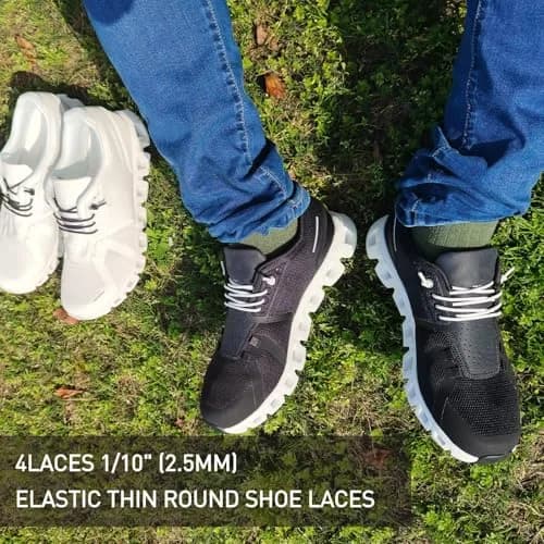 NDTEZUGT Elastic Shoe Laces for Sneakers | No Tie, 24" Black-3, 2 Pairs thumbnail 8