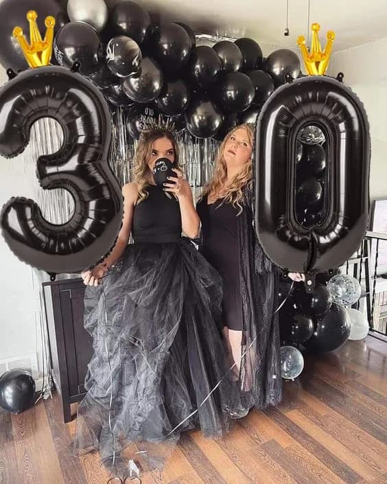 IWERP Black Crown 3 Balloon - 40 Inch Number Balloon, 3rd Birthday Decorations | Reusable Foil Balloon thumbnail 3