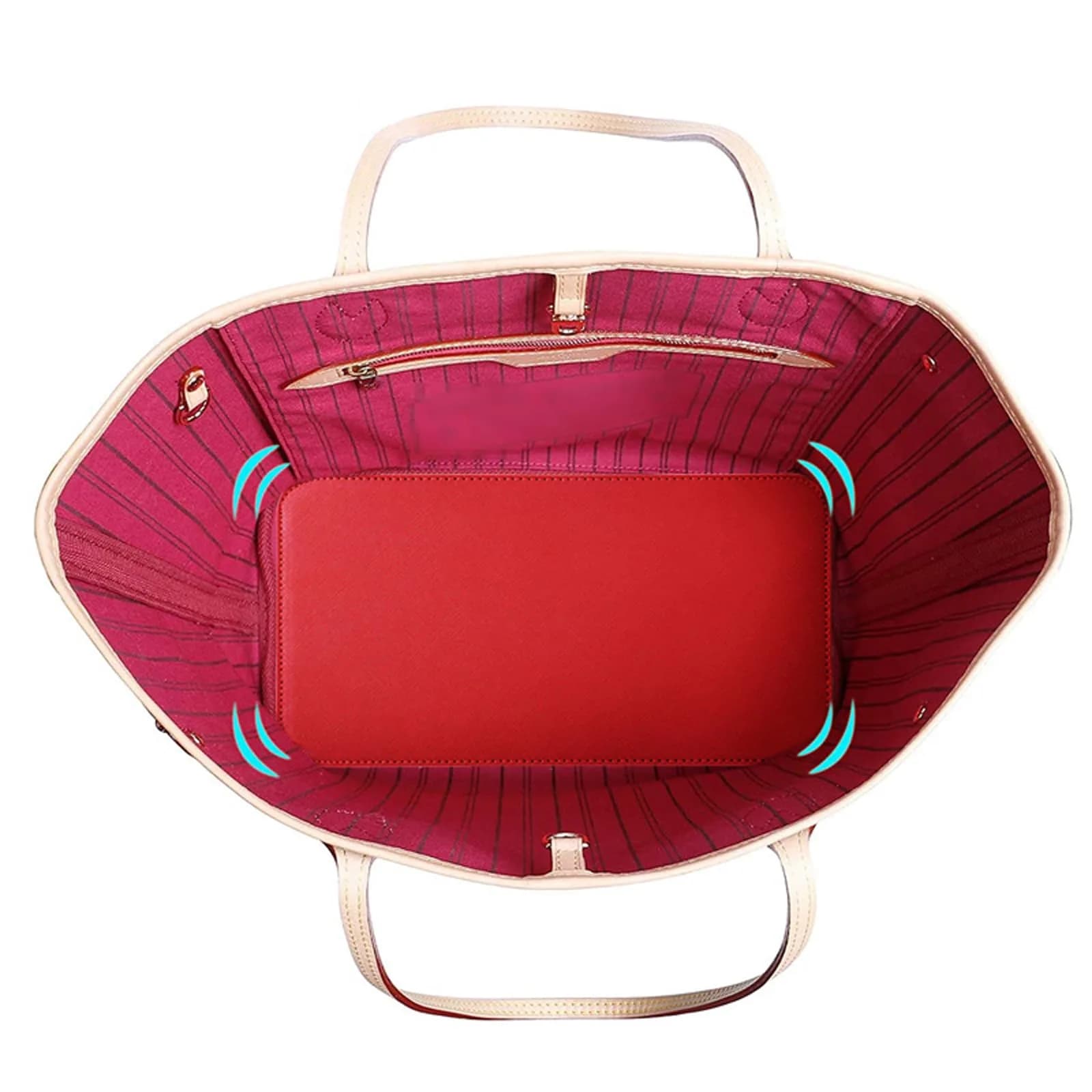ZARSIO Handbag Base Shaper Red 30.48cm x 15.24cm (12 x 6 inch) | Protects Against Spills and Stains - view 2