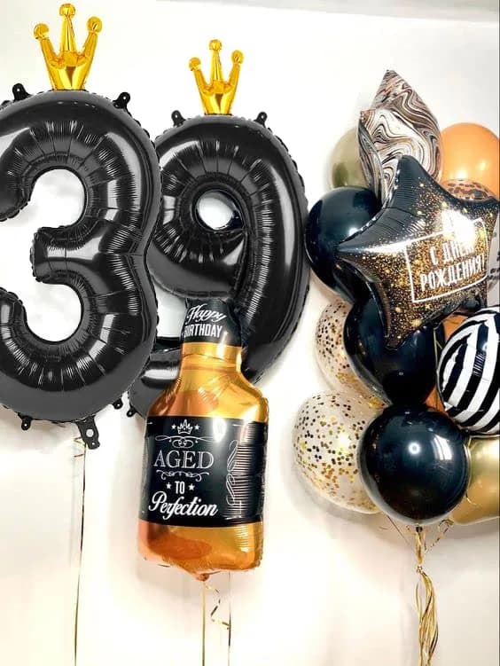 IWERP Black Crown 9 Balloon - 40 Inch Giant Foil Number 9 Birthday Decoration | Reusable Party Accessory thumbnail 3
