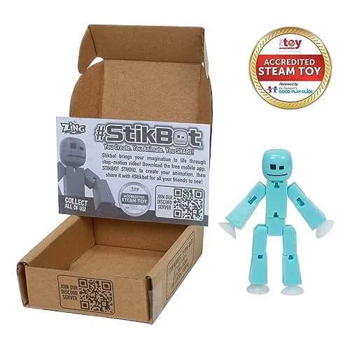 Zing StikBot Single Pack - Ice Blue Action Figure | Posable Toy for Stop Motion Animation thumbnail 2